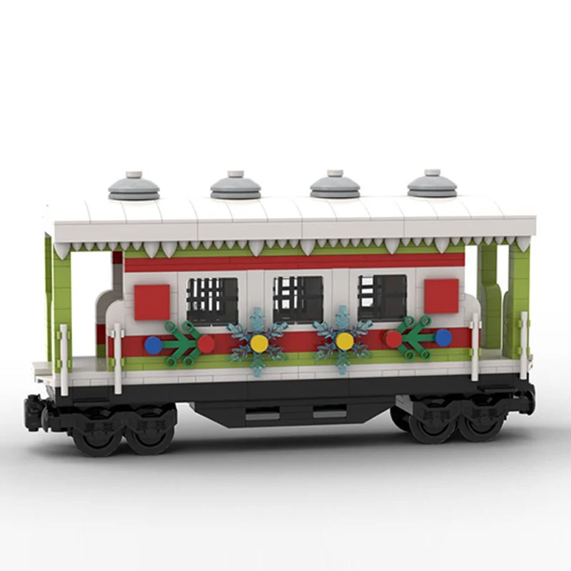City Car Model MOC Building Bricks Railway Christmas Wagon Modular Technology Gifts Holiday Assemble Children Toys Suit