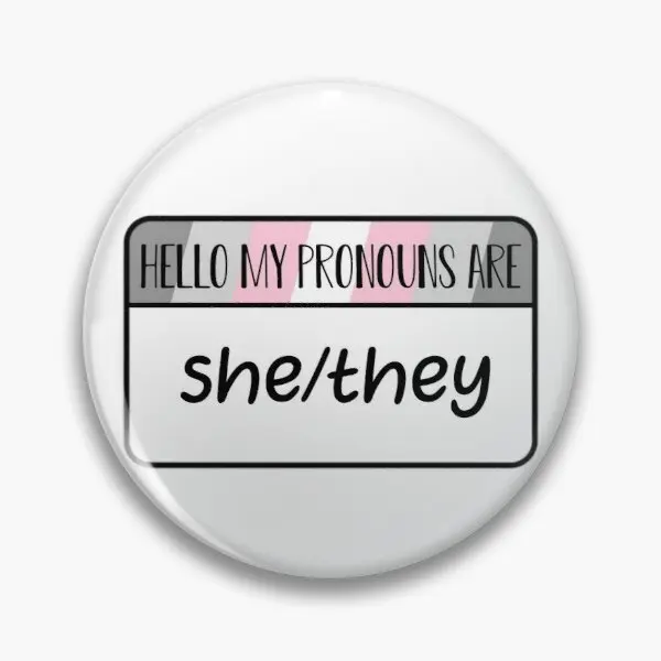 Demigirl Pronouns She They  Soft Button Pin Fashion Cartoon Cute Badge Brooch Creative Women Decor Collar Hat Gift Lapel Pin