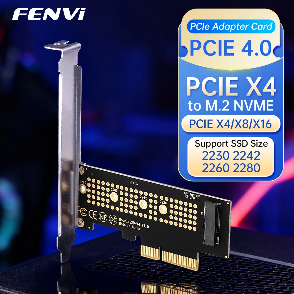FENVI M.2 NVME to PCI-E X4 Converter Adapter M.2 NVME SSD M Key Expansion To PCIE X4 X8 X16 Card Riser for 2230/2242/2260/2280