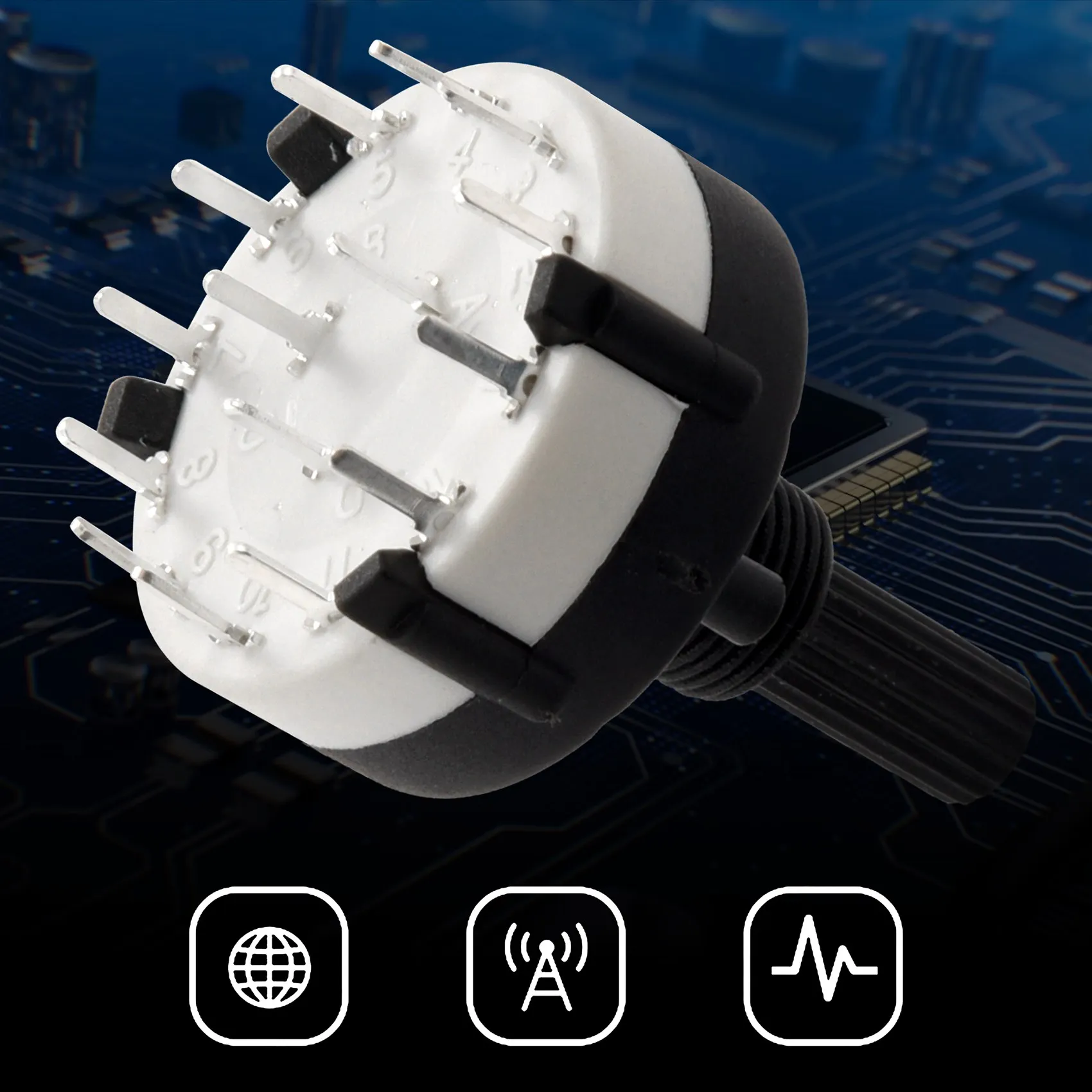 ABNP 3P4T 3 Pole 4 Position Single Band Selector Rotary Switch w Knob