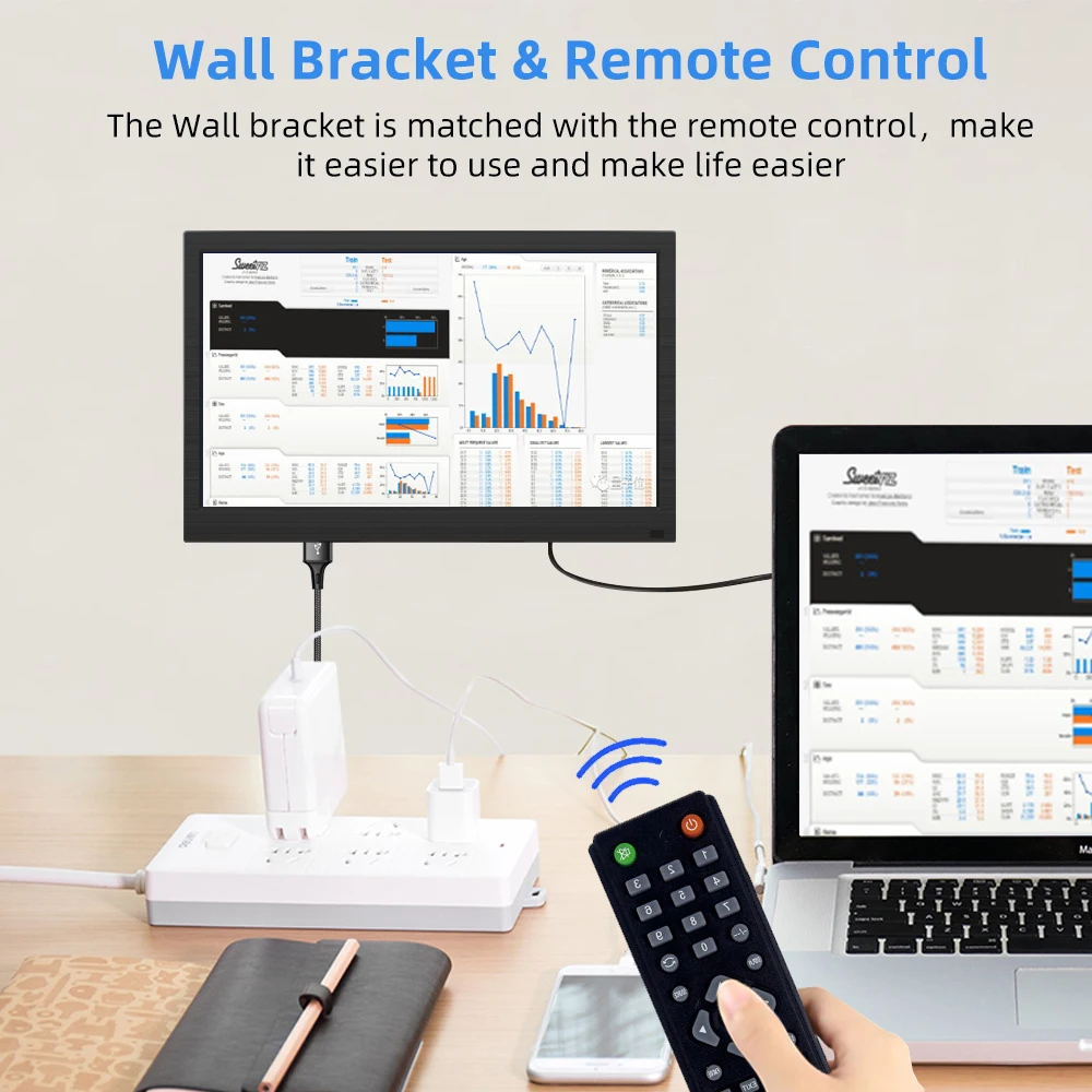 13.3 inch Small Monitor 1366X768 Mini PC Monitor with HDMI VGA AV BNC USB Intput for Laptop PS4 Xbox Computer Monitor