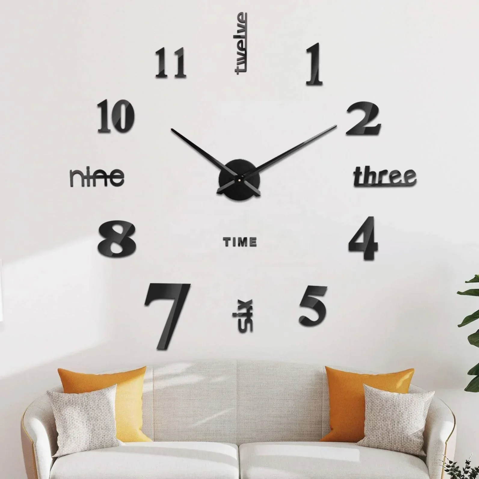 Nordic Style Large DIY Home Wall Clock