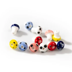 Colorful Small Mushroom Ceramic Accessories Accessories Porcelain Beads Wholesale Cute Cartoon Accessories Z031