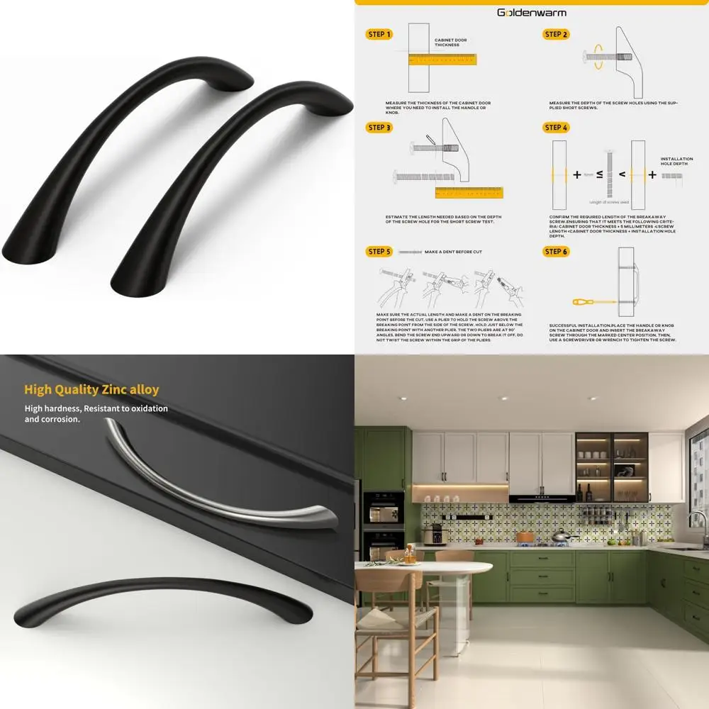 Ручки шкафа из матового черного цинкового сплава, 5 дюймов от центра до отверстия, 25 шт. в упаковке для ящиков комода, прочные ручки для фурнитуры