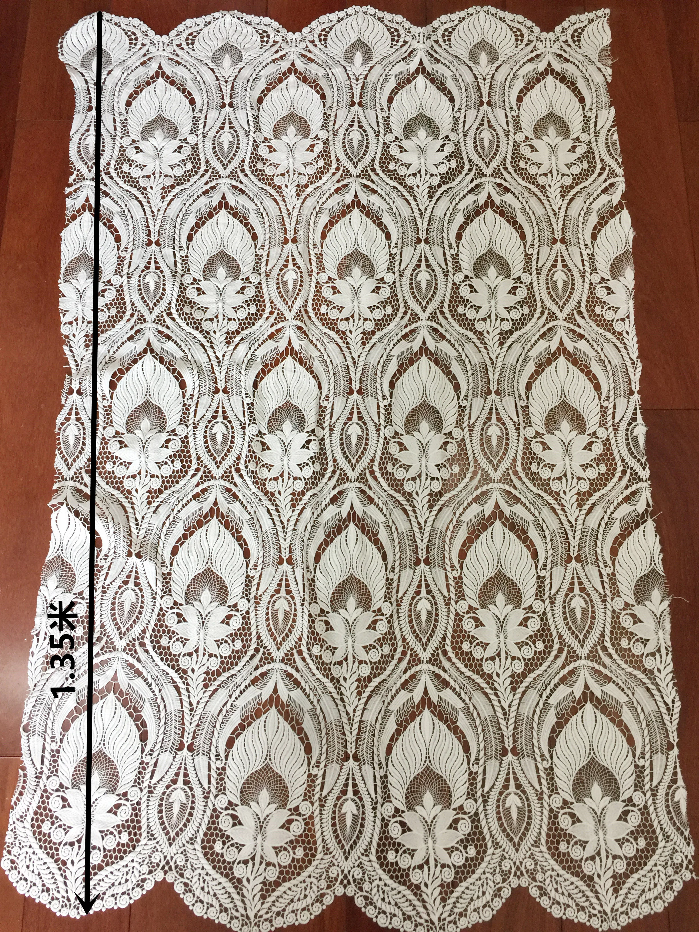 Hohler Spitzenstoff aus Milchseide, Stoff für Brauthochzeitskleid, DIY-Zubehör, Weiß, RS4015 – Detail 10