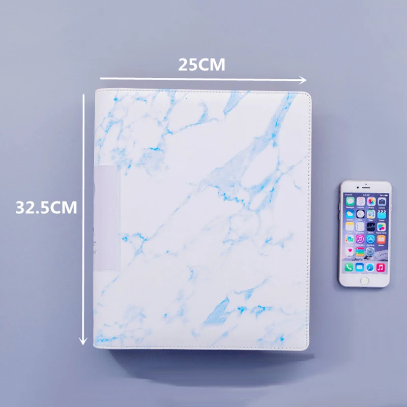 Imagem -06 - Folha Solta Capa de Couro Ring Binder Marble Notebook Organizer pu Capa Pasta Shell Faça Você Mesmo Binding Papelaria Alto Grau a4