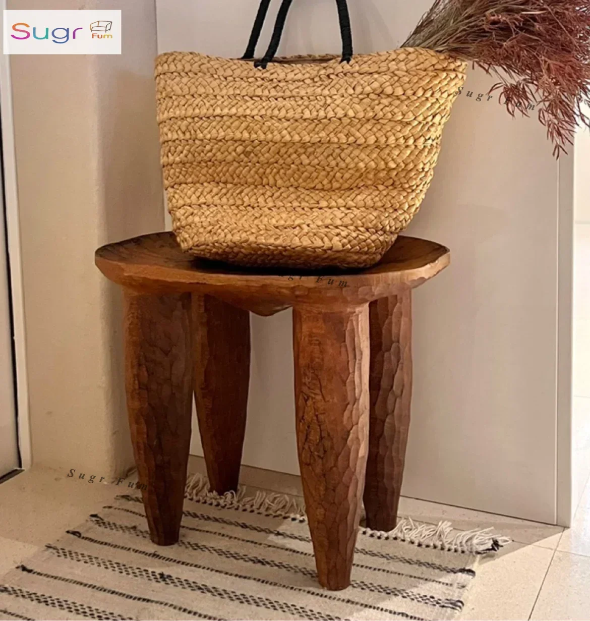 

Винтажный журнальный столик в Африке, Марокко, креативный дизайн, стиль ваби-саби, художественный приставной столик, бревенчатый материал, украшение для дома, ретро, чайный столик