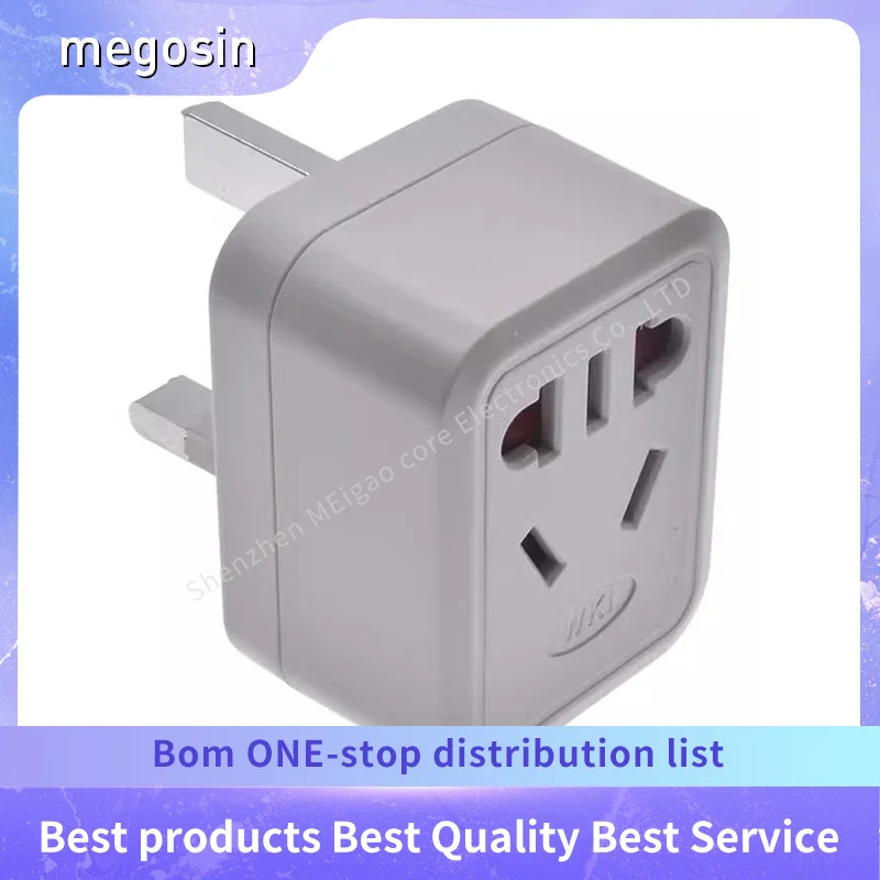 5pcs/lot WKI-7 British standard port to Chinese standard socket three-prong plug adapter  one-to-two household power supply