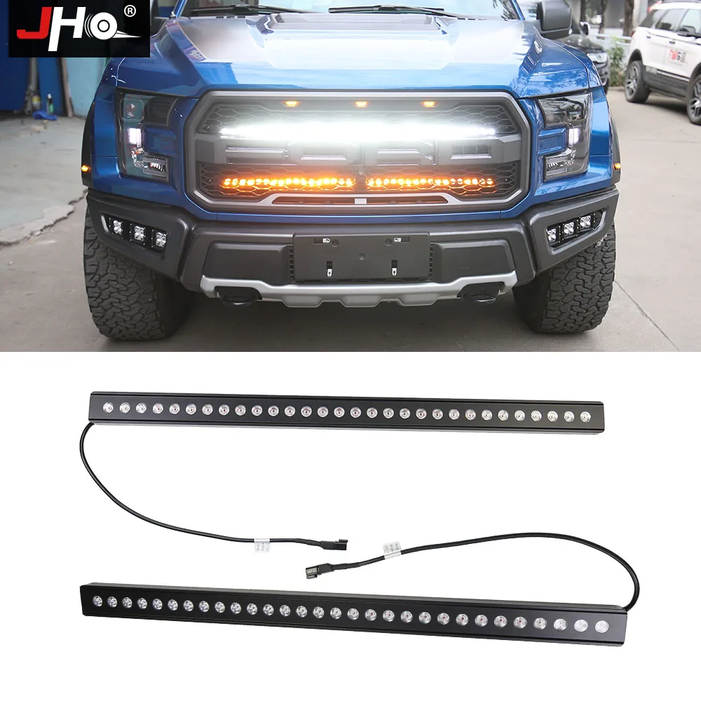 

JHO Offroad Driving Hidden Front Grille LED Bar Lights Daytime Fog Strip Lamp For Ford F150 RAPTOR 2017-2020 2019 2018 Gen 2