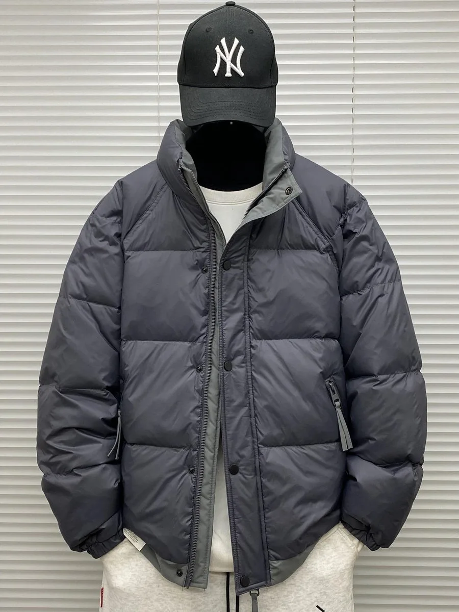 

Men's Winter Thickened Cotton Jacket Stand Collar Oversized Durable Polyester Fiber Warm Padded Coat Fashionable Casual Wear