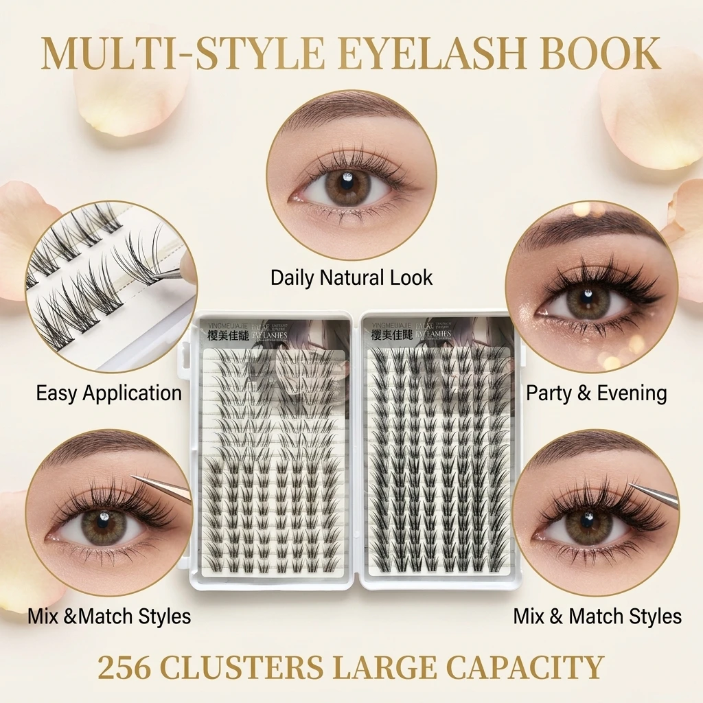 ขนตาปลอมแบบผสม 32 แถว ความยาว - Eyelash Extension Volume Styles บทวิจารณ์และราคา