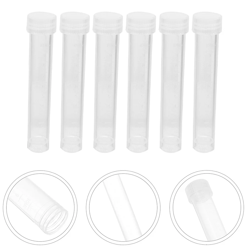20 قطعة من أنابيب الاختبار البلاستيكية الشفافة مع قبعات متينة ومتينة للتجارب العلمية ونباتات تخزين أخذ العينات