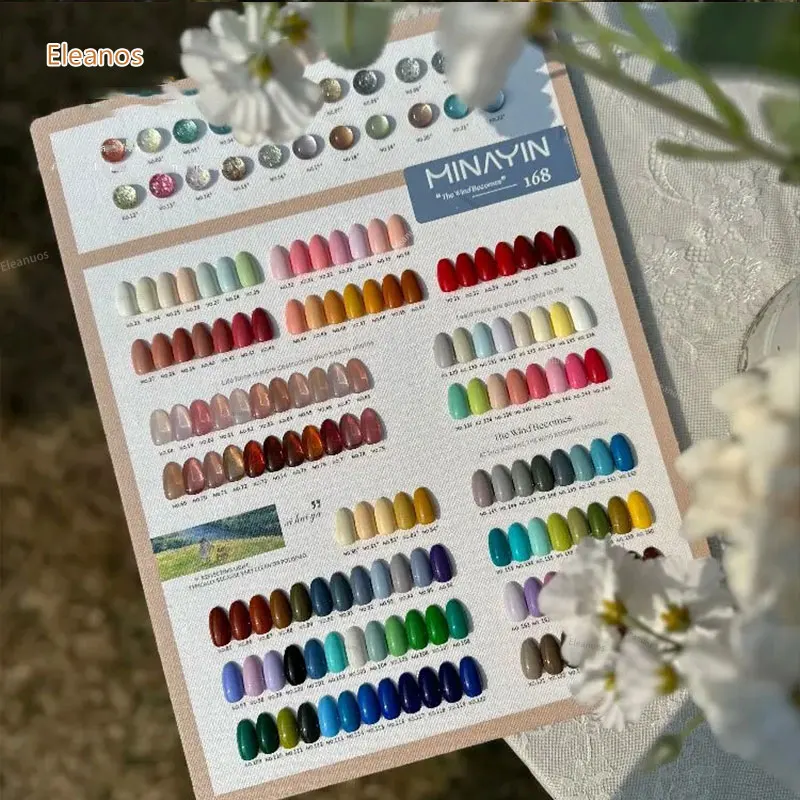 Eleanos 168 Stück * 15 ml Soak Off UV-LED-Nagelgel-Set mit Farbkarte Nail Art Salon Gel-Nagellack-Set Gel-Set Gel-Nagellack-Lern-Set