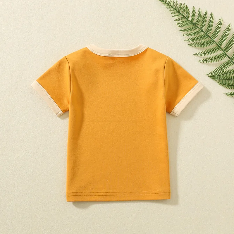 Camiseta de manga corta para niños y niñas, 100% algodón, suave, cómoda, informal, de verano