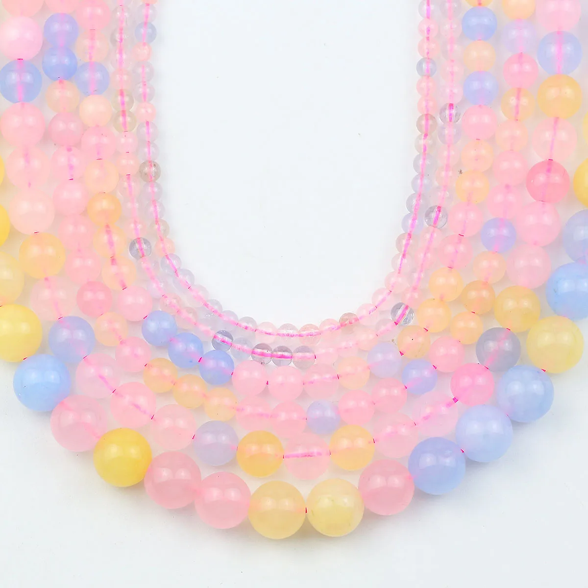 4 6 8 10 MM 36-90 stücke Natürliche Morgan Farbe Chalcedon Lose Perlen Stein Runde Spacer Für Schmuck armbänder Machen DIY Zubehör