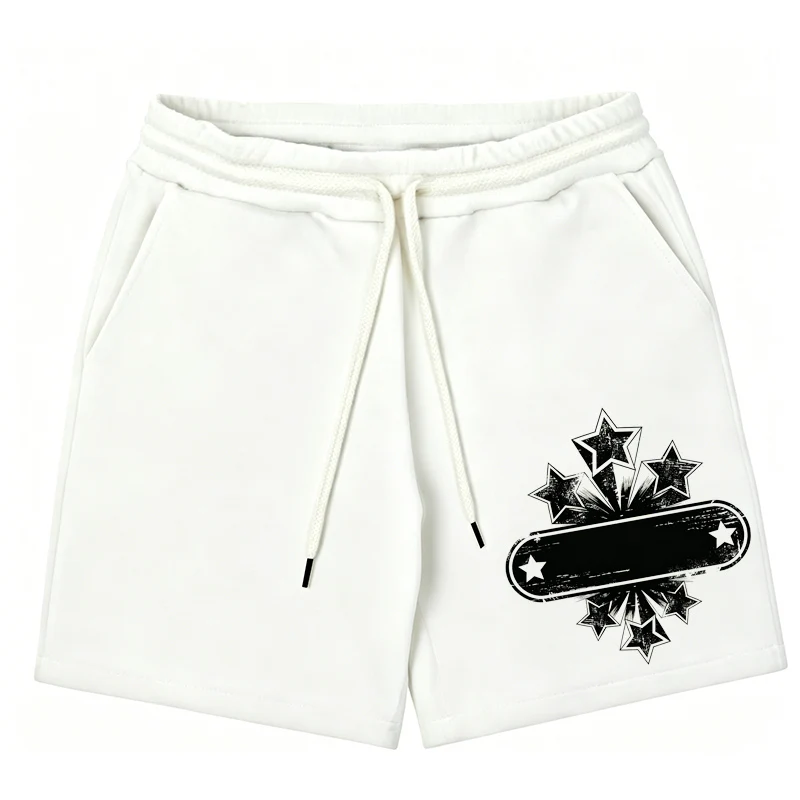 Y2K Retro Star Pattern Drawstring Loose Casual Short American Harajuku Casual Street Style Pants Summer Sports Sweatpants Unisex