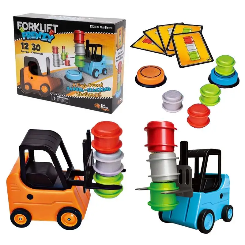 

Forklift Game Toy Mini Forklift for Two Player Engineering Fun Funny Educational Competition Toys Multifunctional Transport Game