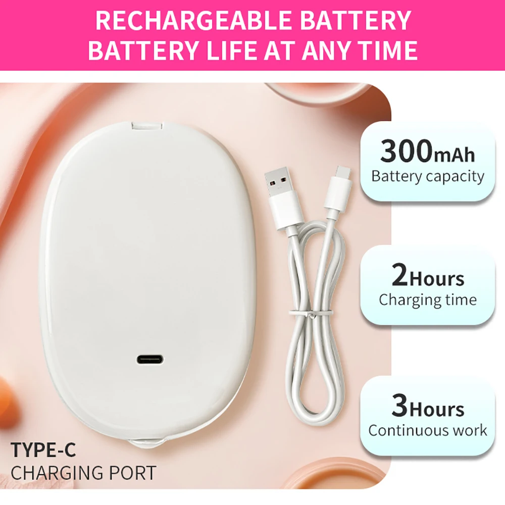 Flip Makeup Mirror with White Warm Dimmable LED Lights, 3X Magnification Oval Vanity Mirror, USB Rechargeable Portable Travel