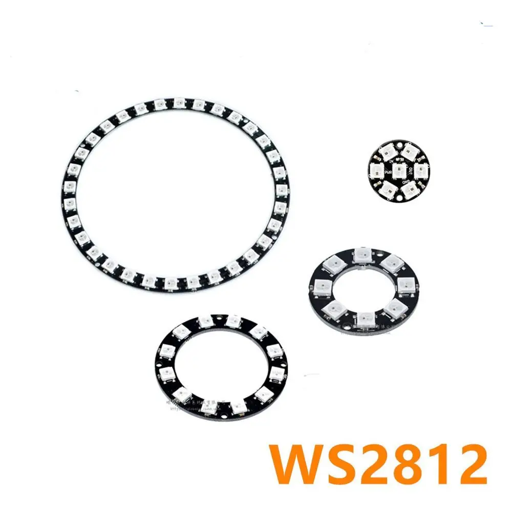 New Individual Full-color Driver Lamp Controller Module WS2812 5050 RGB LED 8/12/16/24 Bits RGB LED Ring