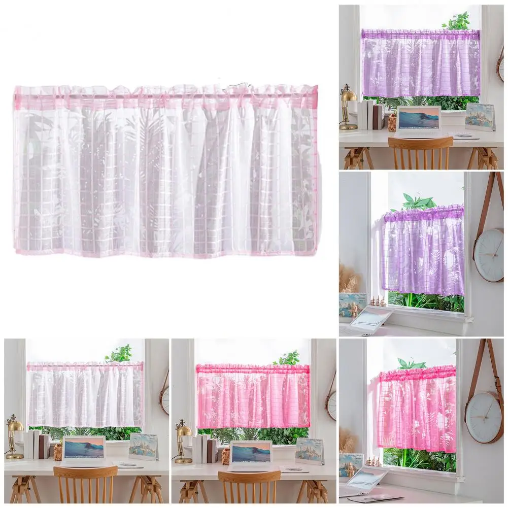 Window Gauze Kitchen Short Curtain Air Drainage Home Decor Translucent Partition Yarn Sheer Curtain Living Room