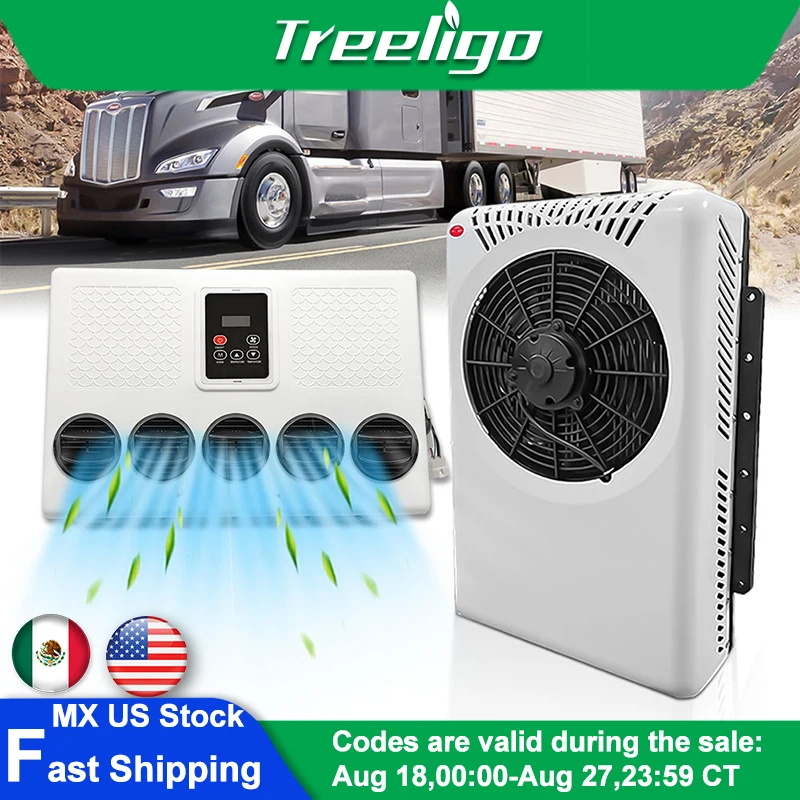 

Treeligo 12V Cool Car Parking Air Conditioner 10500BTU Electrical Split Air AC Unit For RV Truck Tractors Van Motorhome Camper
