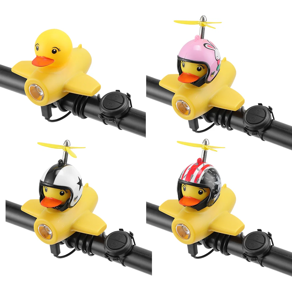 Small Yellow Duck Bicycle Bell USB Rechargable Bike Horn Light Glowing Bike Bell Luminous Helmet Duck Ducky Cycling Lights Horn