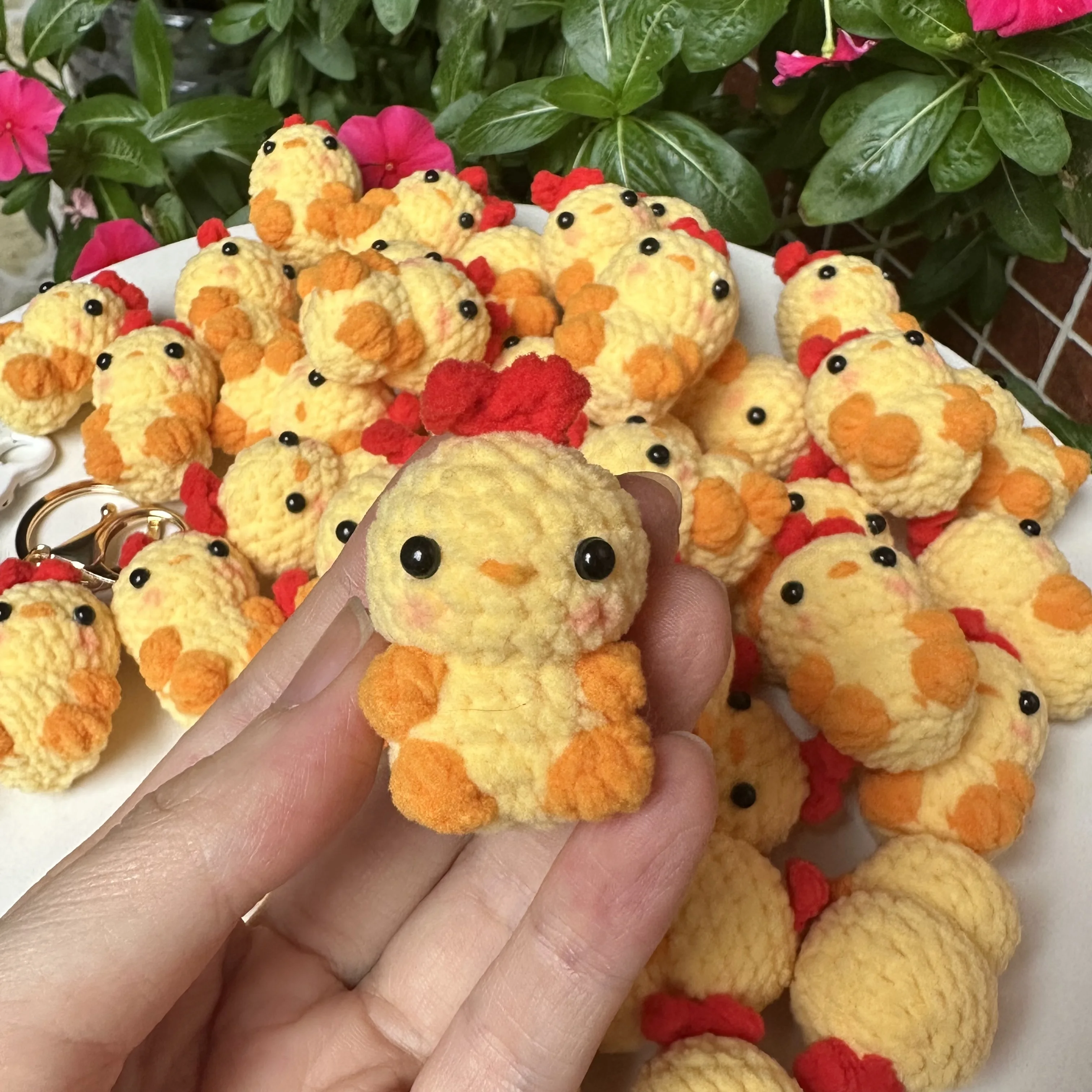 4cm Mini Cute Mini Poult Knitted Keychain Handmade Crochet Animal Keyring Pendants Handbag Decor Women Girl Jewelry Gifts