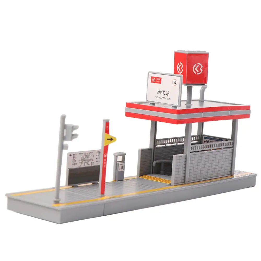 

1:64 Scale Metro Station Model Figure Display Micro Scene Props Miniature Subway Station DIY Assembly Simulated