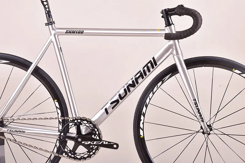 Skeace Single Speed Fixie Kurbel 49T Spider Kettenblatt BCD144mm Fixed Gear Fahrrad Kurbelgarnitur Vierkantloch AL7075-T6 CNC 165mm – Detail 1