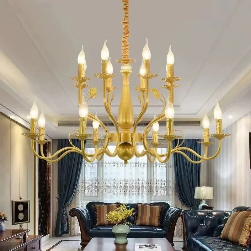 American Candle Chandelier Retro Creativity Living Room Restaurant Bedroom Study Villa Hotel Clothing