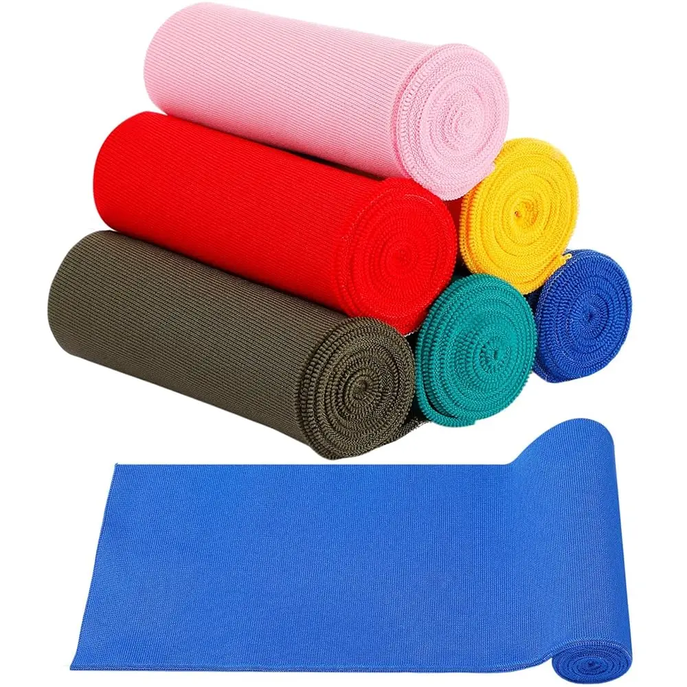 

6 шт. трикотажной тесьмы для вязаных манжет, толстая тесьма для манжет, поясов, воротников, отделки для курток, толстовок, костюмов