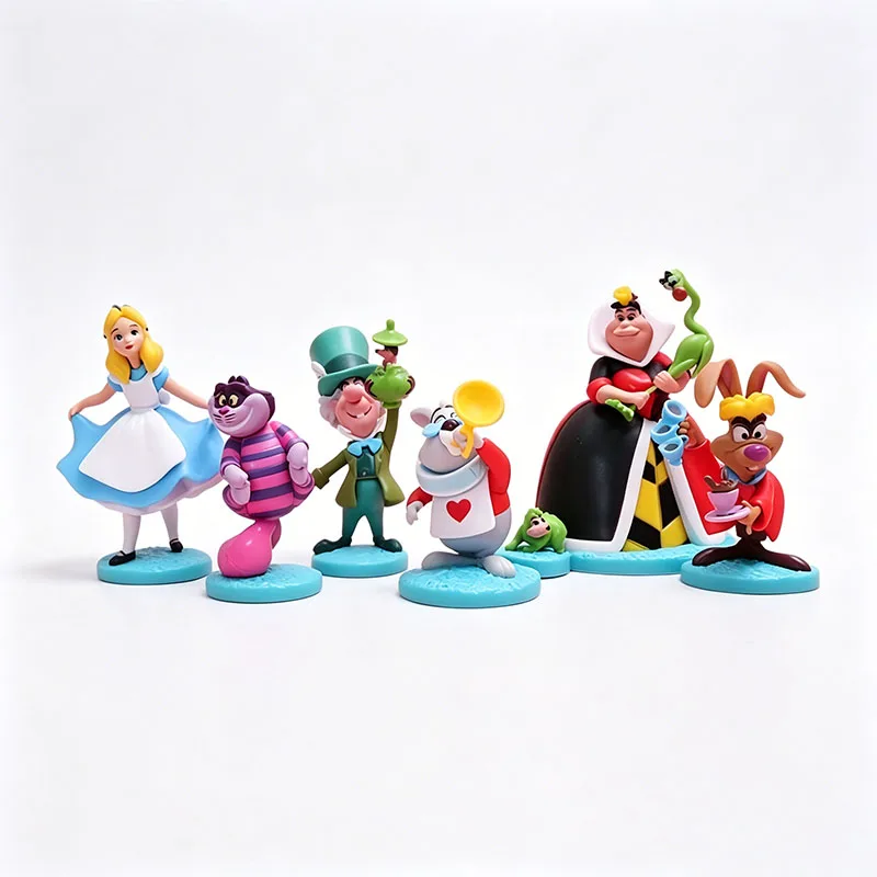Figuras de Personajes de Alicia en el País de las Maravillas, Alicia, Gato de Cheshire, Sombrerero Loco, Mini Estatuas de PVC, Adorno de Escena, Regalo para Coleccionistas y Fans de la Película