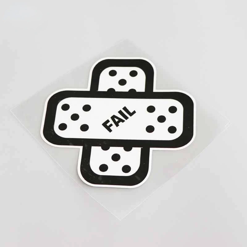 Jpct cartoon funny car modeling band aid decal for RV, trunk and window PVC waterproof sunscreen sticker 11.5cm*11.2cm