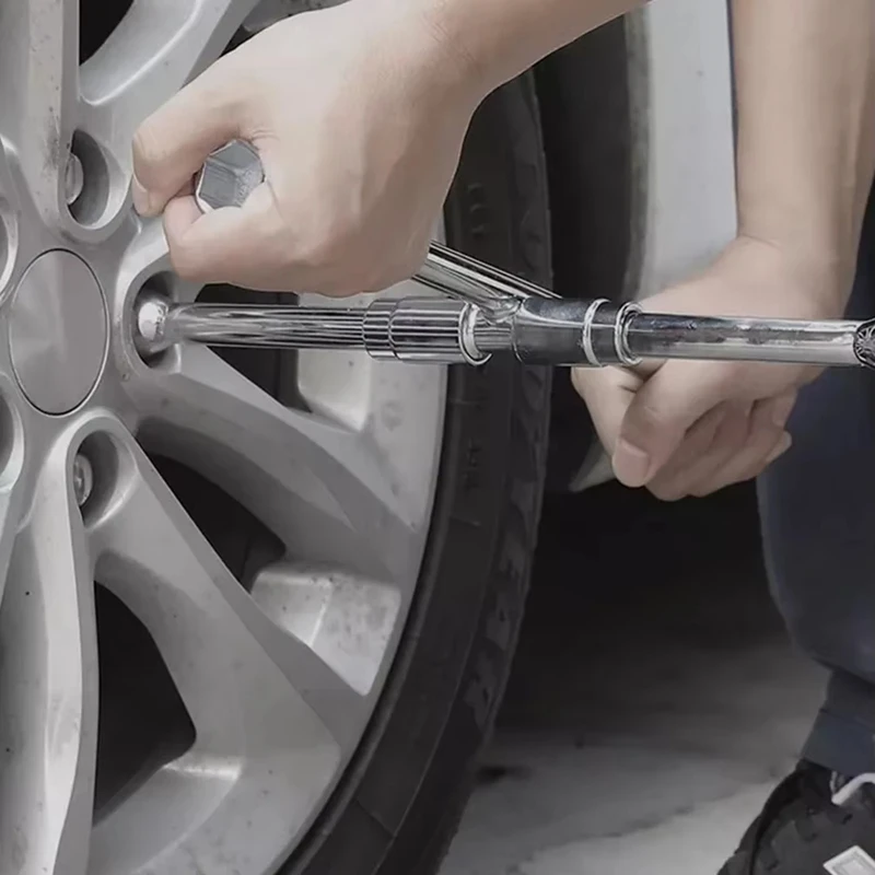 BAAG-พับประแจล้อรถซ่อมเครื่องมือ 17 19 21 23 มม.อัตโนมัติ SOCKET Spanner ปรับเปลี่ยน NUT ยาง LUG Remover