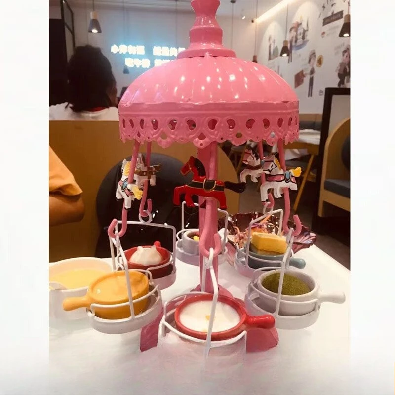 Creative Restaurant Carousel Dessert Rack Pudding Egg Tart Sushi Afternoon Tea Dim Sum Display Rack