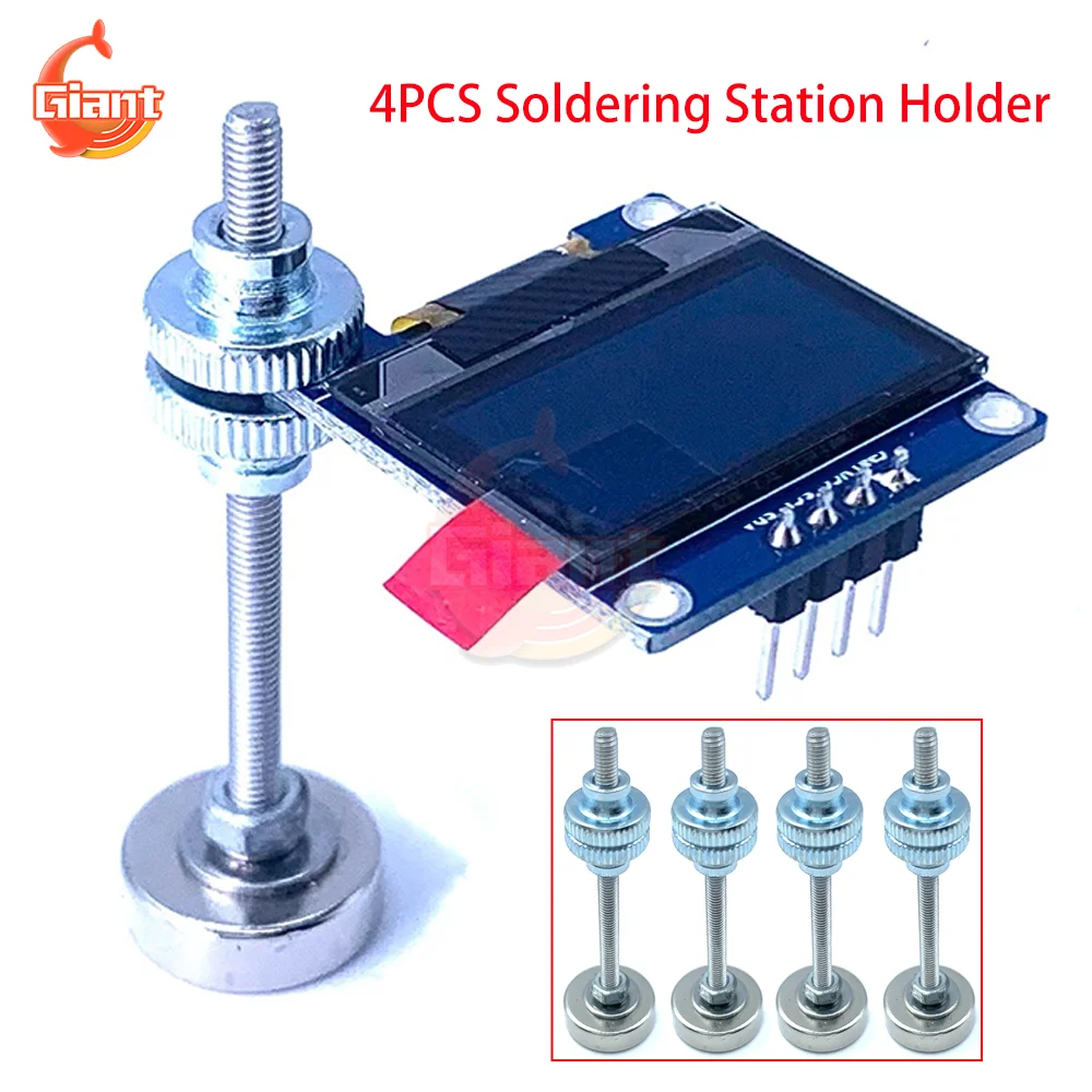 4PCS Soldering Station Holder Mini PCB Circuit Board Holder Magnetic Spring Clamp Holder Fixture Helping Soldering Repair Tools