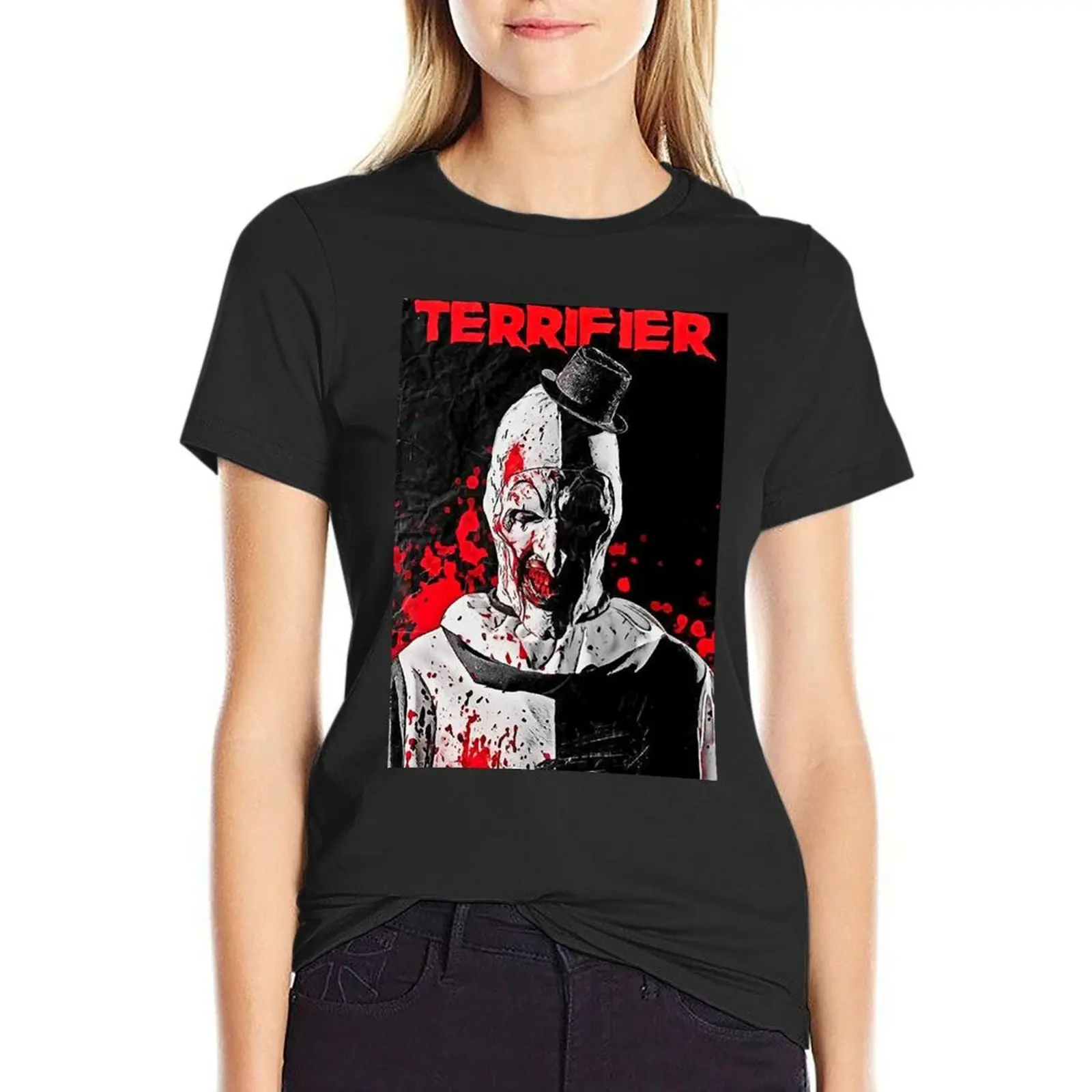 Terrifier movie horror poster art T-Shirt new edition summer top white t-shirts for Women