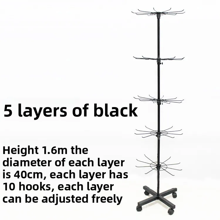 Display rotante multistrato Ra del venditore ambulante con rotelle per cappelli, gioielli, guanti, sciarpe, accessori Faion