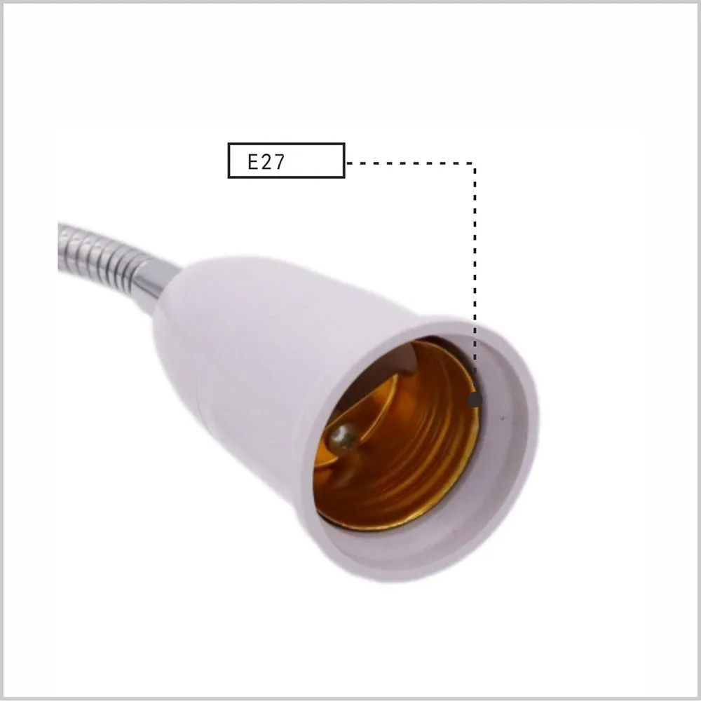 360℃ Elbow E14 to E27 Lengthened Lamp Holder LED Light Bulb Base Lamp Head Socket 195mm 295mm 395m 495mm 595mm