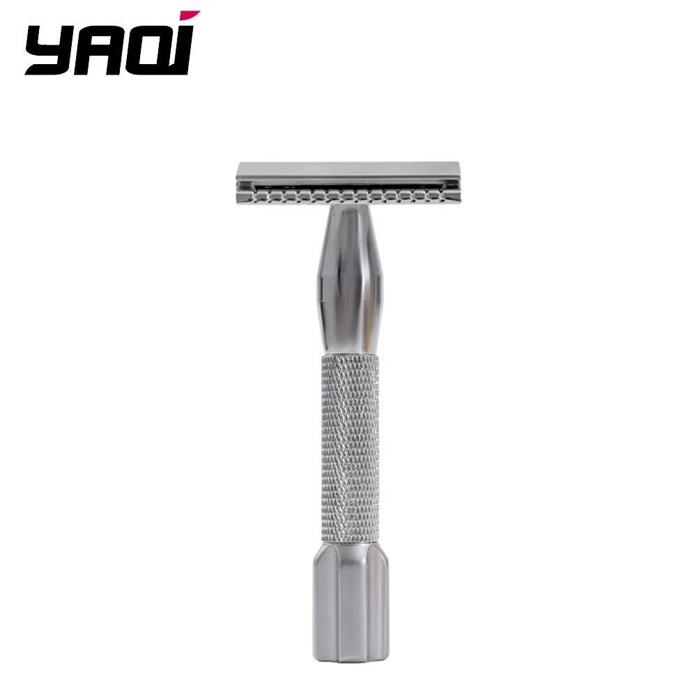 YAQI Lightweight Razzo Rocket Chrome Color Aluminum Handle Safety Razor For Mature Men Comfortable Grip Realize Precise Shaving