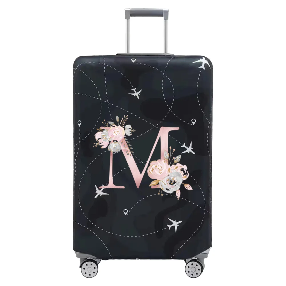 Luggage Cover Stretch Fabric Suitcase Protector Baggage Dust Case Cover Printing Pink Flower Suitable 18-32 Inch Suitcase Case