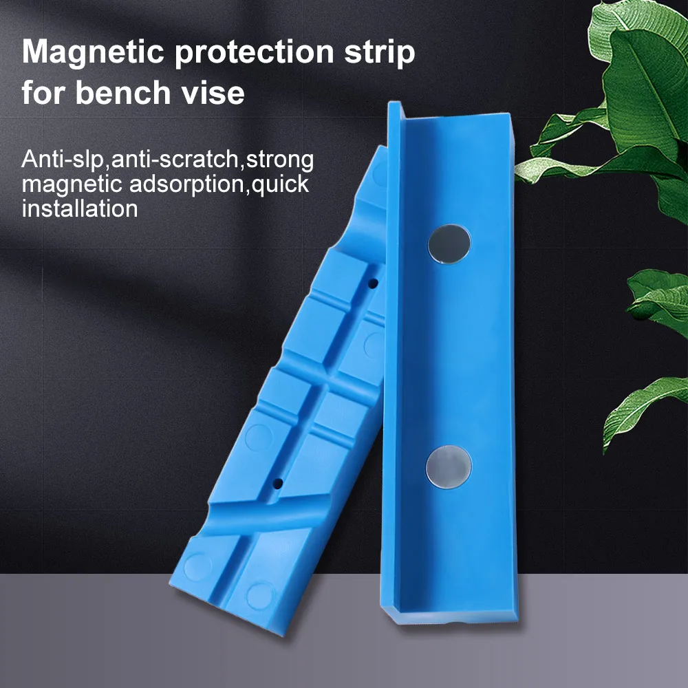 Blue Rubber Vise Protection Strip 4/5/6 Inch Magnetic Vise Protective Jaws Protective Cover Face Pads Magnetic Vise Cover