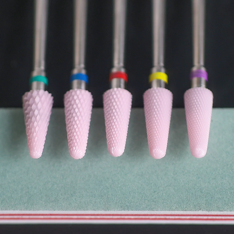 Rosa Keramik Hartmetall Nagel Bohrer Bits Fräser Gel Entferner Elektrische Maschine Polieren Peeling Datei Werkzeuge Maniküre Zubehör – Detail 1