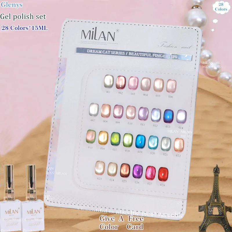 Glenys 28-Farben-Nagellack, Netzrot, beliebtes Einweichgel, superweißende Atmosphäre, Laman-Farbkarte, Nagelstudio, Klarmantel-Set