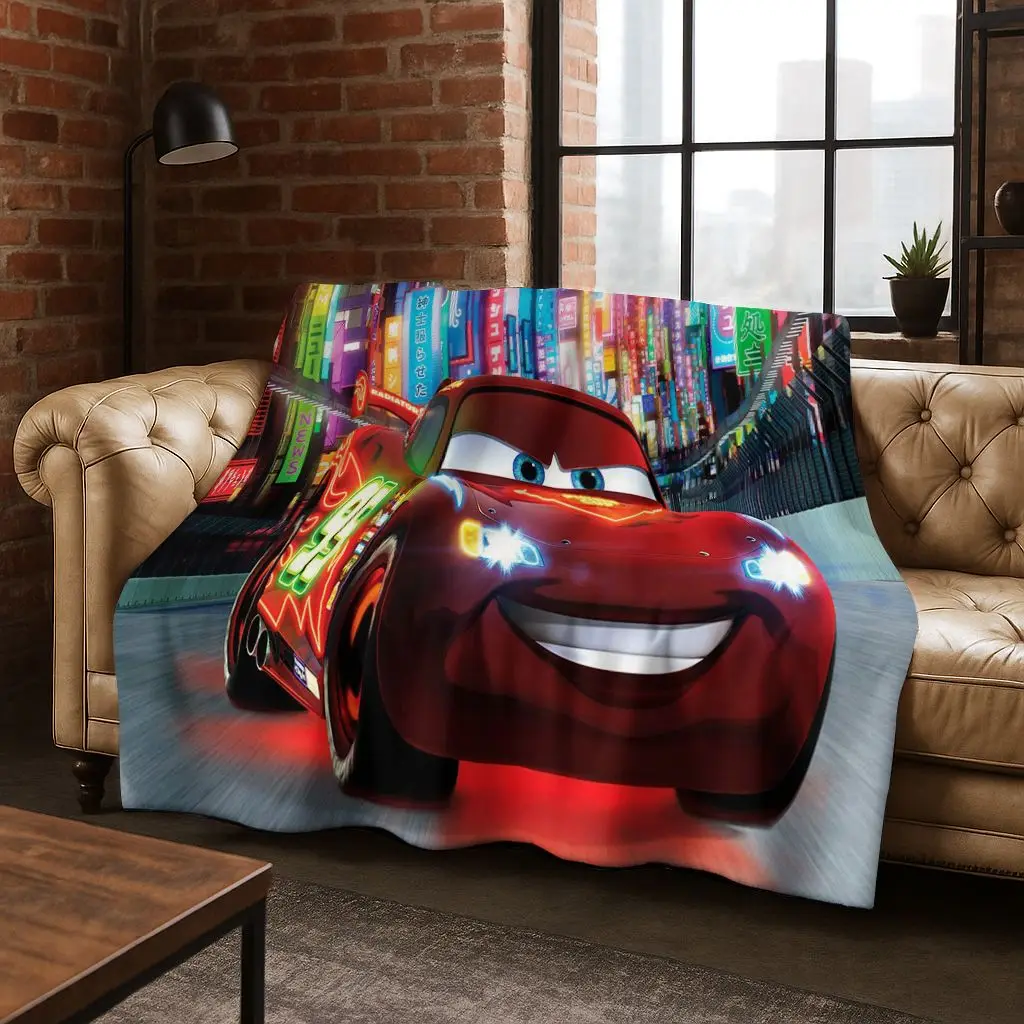 

Cars McQueen Racing Car Cartoon Child Flannel Blanket Soft Warm Blanket for Bedroom Living Room Bed Travel Camping Picnic Gift
