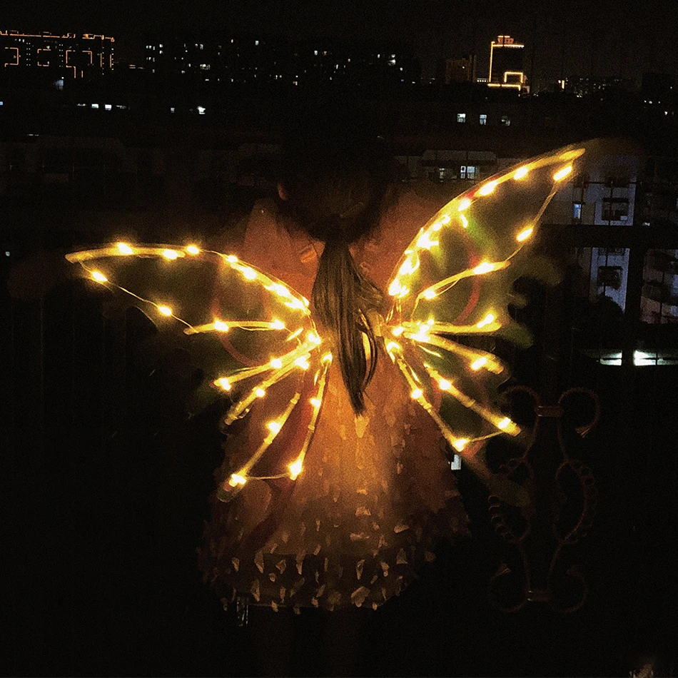 Ailes de papillon électriques, aile d'elfe mobile avec ailes de fée légères pour enfants, déguisement de Cosplay d'anniversaire et de noël, jouet d'ange pour filles