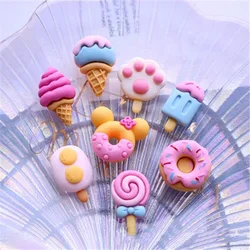 8pcs/set Ice Cream Lollipop Fridge Magnet Pink Cute Mini Magnets for Fridge Resin Magnetic Refrigerator Sticker Home Decoration