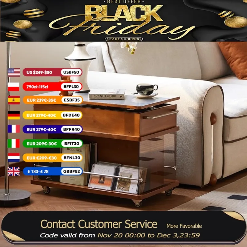 

Portable Multifunctional Coffee Table Wood Wheels Storage Lift Luxury End Tables Center Designer Salontafel Furniture Home