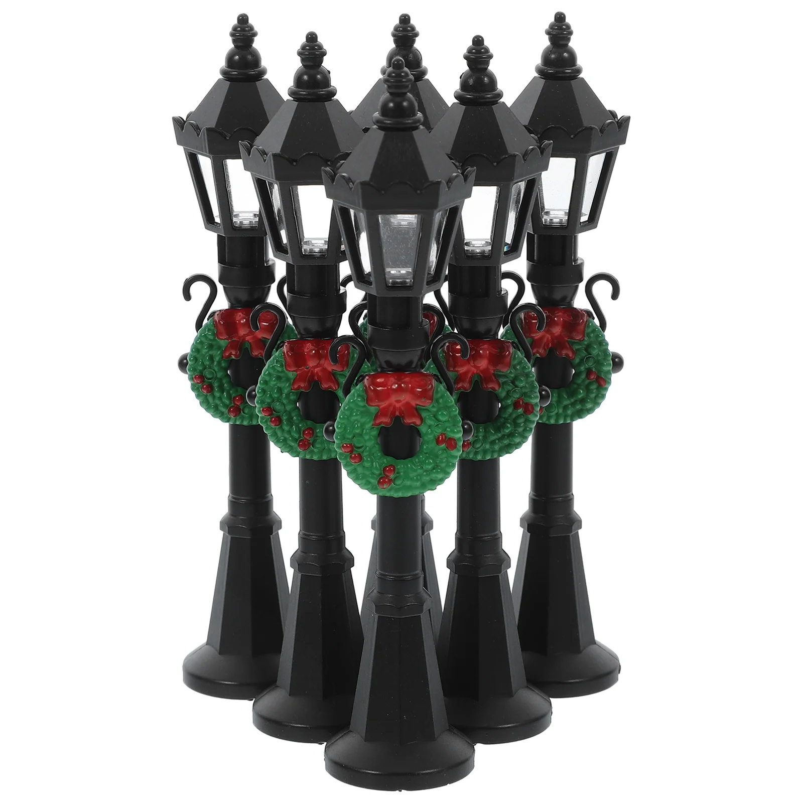 

6 Pcs Sensor Christmas Miniature Street Lights Child Lantern Small Lamp Decor Plastic House Supply