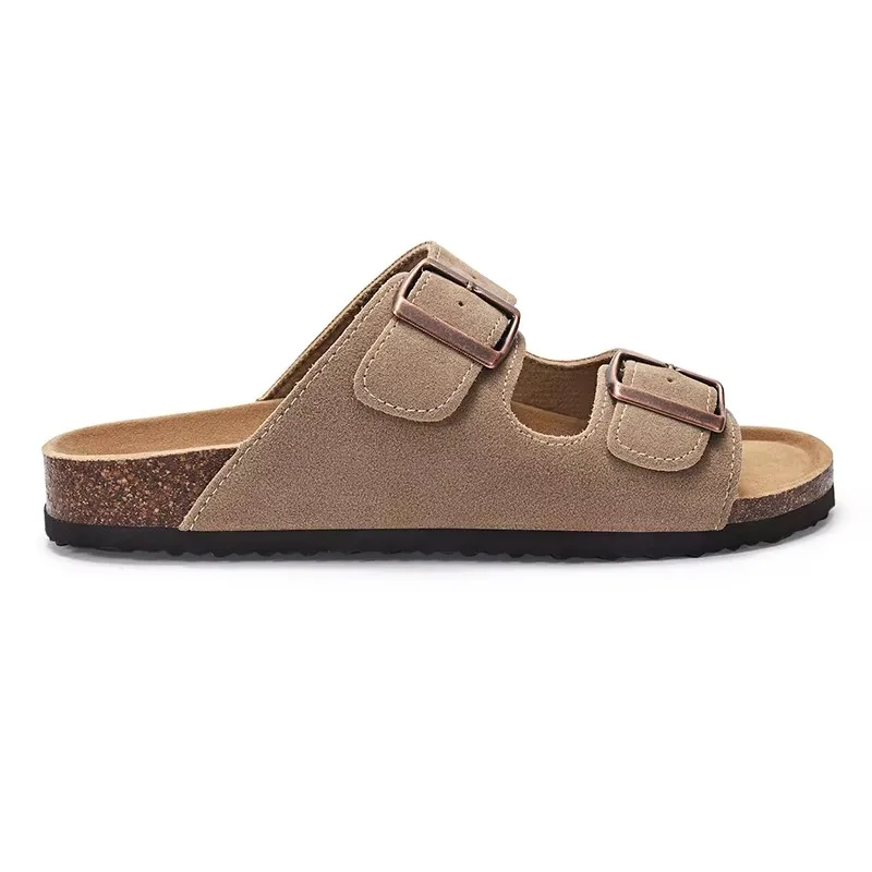 Crestar Cork Footbed Arizona Sandals For Women Men New Classic Solid Color Fashion Slippers With Arch Support Slip-on Suede Shoe image 3